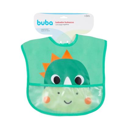 Imagem de Babador com Bolso Pega Migalha bebê menino Impermeável Buba Dino Bubazoo