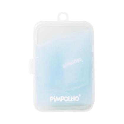 Imagem de Babador De Silicone Translúcido Com Pega Migalhas Pimpolho - Azul