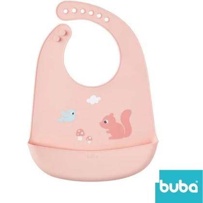 Imagem de Babador Em Silicone Com Pega-Migalhas Rosa Claro - Buba