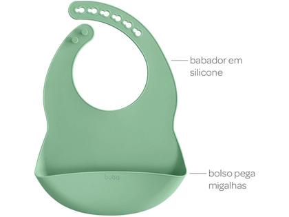 Imagem de Babador em Silicone Impermeável Infantil Pega Migalhas Buba