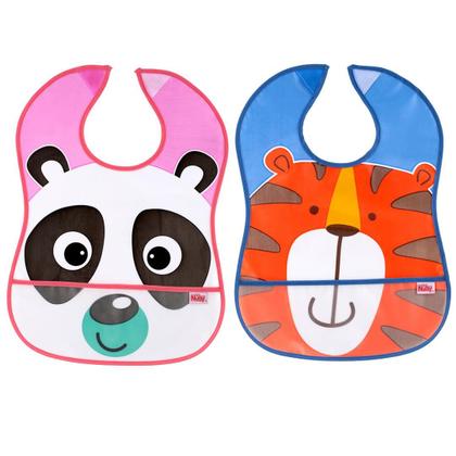 Imagem de Babador Impermeável com Porta Migalhas Divertido Colorido - Nuby