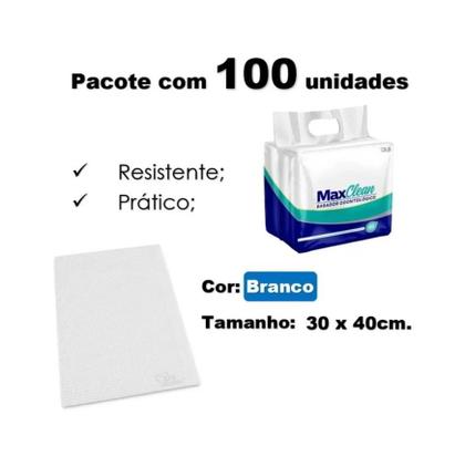 Imagem de Babador Odontológico Descartável MaxClean Com 2 Pacotes Branco