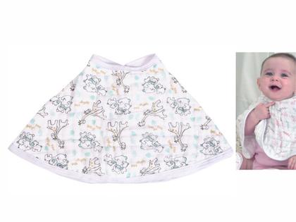 Imagem de Babador Regurgitador 360 Safari Com Botão 100% Algodão Verde