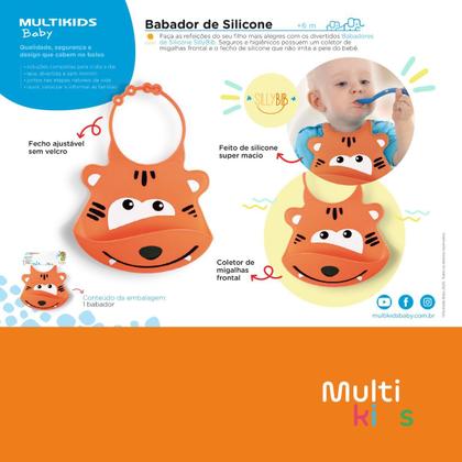 Imagem de Babador Silicone Avental Cata Migalhas Bebê Impermeável