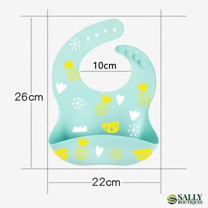 Imagem de Babador Silicone Infantil Bandana Impermeável Para Bebê Migalhas Menina Blw Menino Bibs