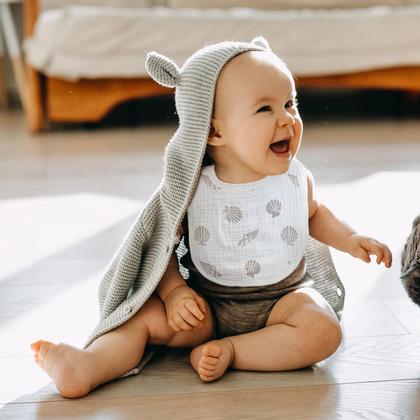 Imagem de Babadores Muslin Drool GLLQUEN BABY para meninos e meninas, pacote com 8 peixes