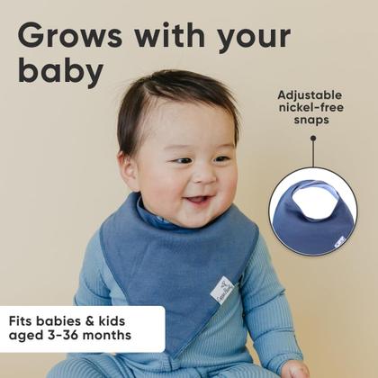 Imagem de Babadores para bebês Copper Pearl, pacote com 4 babadores ajustáveis de algodão macio