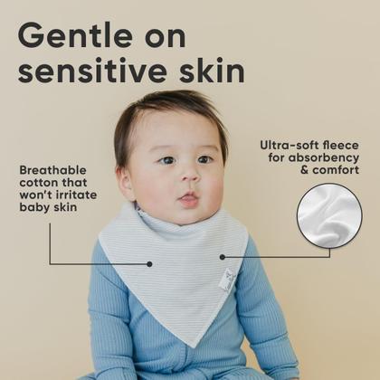 Imagem de Babadores para bebês Copper Pearl, pacote com 4 babadores ajustáveis de algodão macio