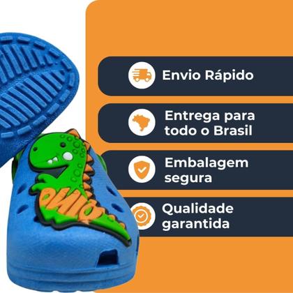 Imagem de Babuche Infantil Menino Crocodilo Anatômico Flexível e Leve