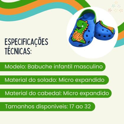Imagem de Babuche Infantil Menino Crocodilo Anatômico Flexível e Leve