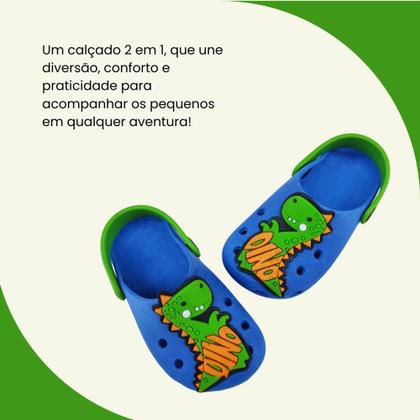 Imagem de Babuche Infantil Menino Crocodilo Anatômico Flexível e Leve