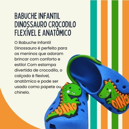 Imagem de Babuche Infantil Menino Crocodilo Anatômico Flexível e Leve