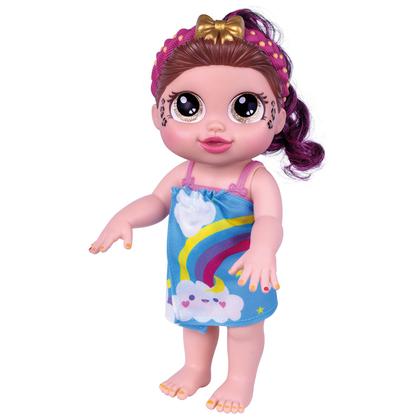 Imagem de Baby Collection Boneca Articulada Bebê Morena Em Vinil Brinquedo Para Meninas - Super Toys