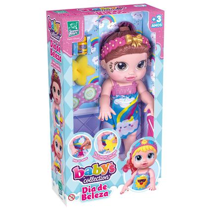 Imagem de Baby Collection Boneca Articulada Bebê Morena Em Vinil Brinquedo Para Meninas - Super Toys