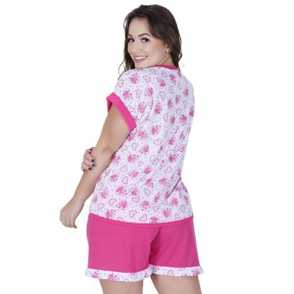 Imagem de Baby Dool Plus Size Manga Curta Pijama Curto Tamanho Grande confortável