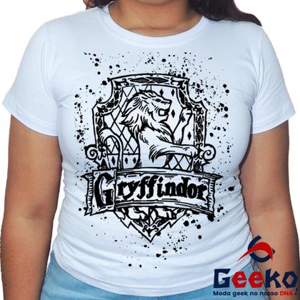 Imagem de Baby Look Grifinória 100% Algodão Harry Potter Blusa Feminina Hogwarts Gryffindor 03 All Geek