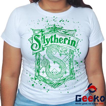 Imagem de Baby Look Sonserina 100% Algodão Harry Potter Blusa Feminina Hogwarts Slytherin 02 All Geek