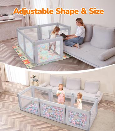 Imagem de Baby Playpen Dripex dobrável com portões e malha respirável
