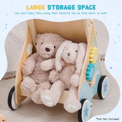 Imagem de Baby Push Walker ROBOTIME com tema oceânico com centro de atividades