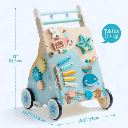Imagem de Baby Push Walker ROBOTIME com tema oceânico com centro de atividades