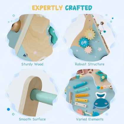 Imagem de Baby Push Walker ROBOTIME com tema oceânico com centro de atividades