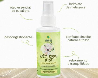 Imagem de Baby Room Mist Spray Reconfortante Aromaterapêutico com Hidrolato de Melaleuca e Óleo Essencial de Eucalipto Ajuda Ideal para Gripes e Resfriados