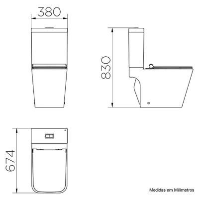 Imagem de Bacia com caixa acoplada Vougan Branco Docol
