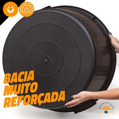 Imagem de Bacia De Plastico Grande Reforçada Multiuso C Alça 80l