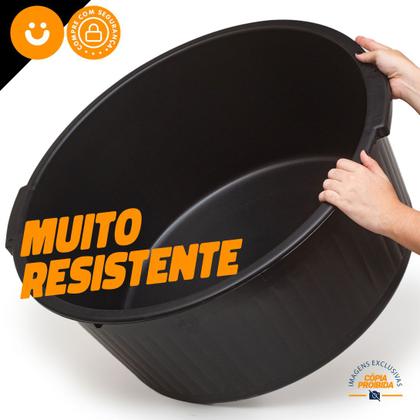 Imagem de Bacia De Plastico Grande Reforçada Multiuso C Alça 80l