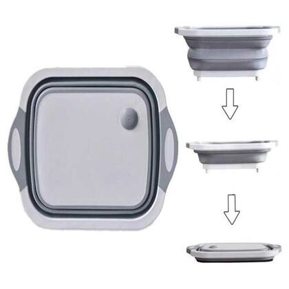Imagem de Bacia Escorredor Silicone Retrátil Bandeja Dobrável 3 Em 1 - UD340