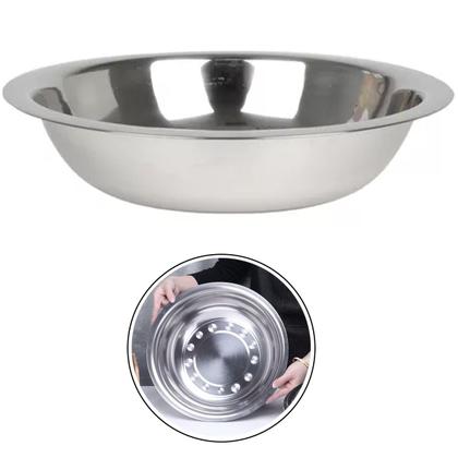 Imagem de Bacia Multiuso em Aço Inox Saladeira Carnes Massas Utensilio Culinário 6,5Litros Ideal para Alimentos 36cm