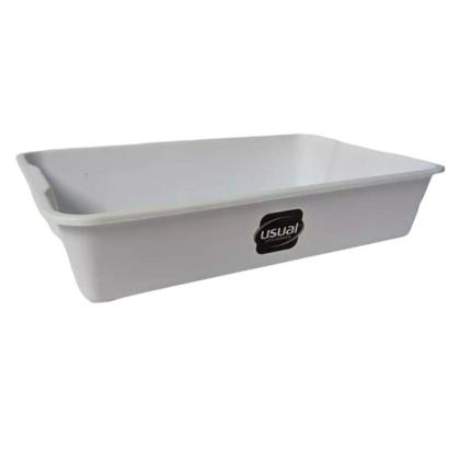 Imagem de Bacia pote organizador para carne frango 3,75 litros bandeja branca - Usual Utilidades