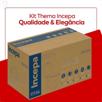 Imagem de Bacia sanitaria incepa thema com caixa acoplada branca + kit instalacao + assento pp 