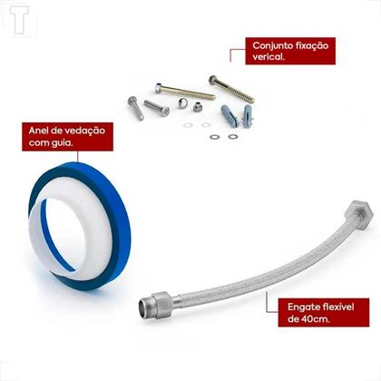 Imagem de Bacia sanitaria incepa thema com caixa acoplada branca + kit instalacao + assento pp 