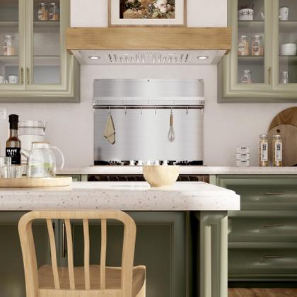 Imagem de Backsplash EKON em Aço Inoxidável 60x75cm com Prateleira