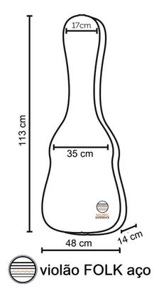 Imagem de Bag Capa Acolchoada Violão Folk Térmico Impermeável VF150