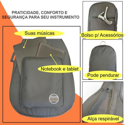Imagem de Bag Capa Acolchoada Violão Folk Térmico Impermeável VF150