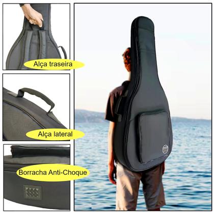 Imagem de Bag Capa Acolchoada Violão Folk Térmico Impermeável VF150