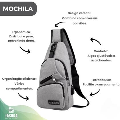 Imagem de Bag Unissex Com Entrada Usb Sortida - Mochila