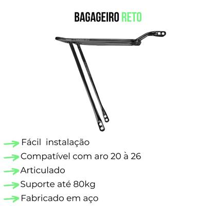 Imagem de Bagageiro Garupa Bike Bicicleta Aro 20 A 26 Aço Articulado Preto