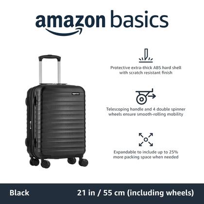 Imagem de Bagagem de mão Amazon Basics expansível de 21 polegadas preta