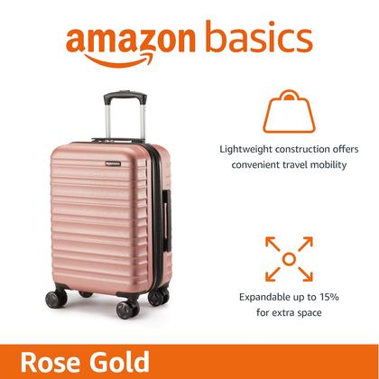 Imagem de Bagagem de mão Amazon Basics Hardside 21 polegadas em ouro rosa