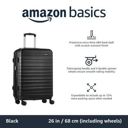 Imagem de Bagagem de viagem Amazon Basics expansível de 26 polegadas preta