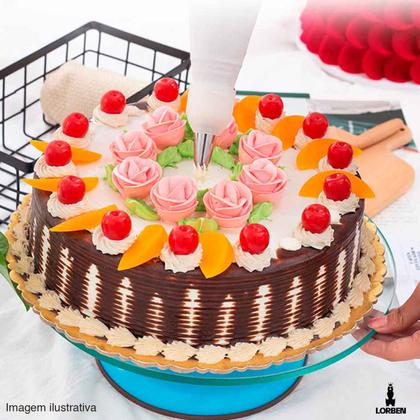 Imagem de Bailarina Base Giratória Bolo Torta Vidro Rolamento Duplo - GT6062 Lorben