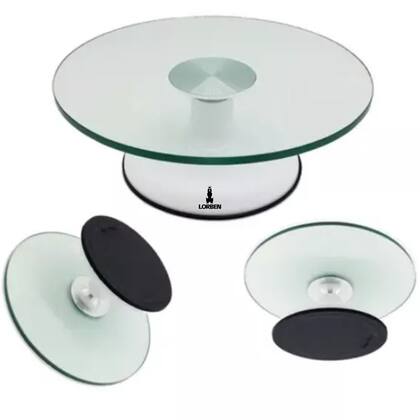 Imagem de Bailarina Base Giratória Bolo Torta Vidro Rolamento Duplo - GT6062 Lorben