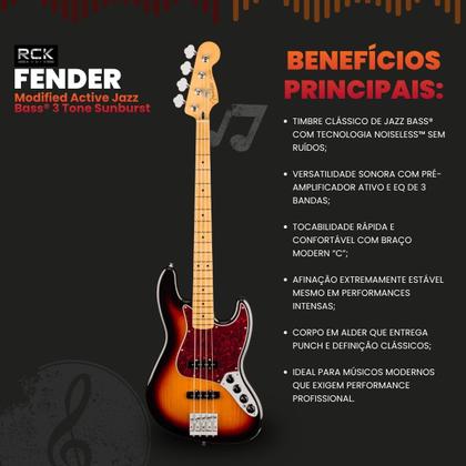 Imagem de Baixo 4 Cordas Fender Player II Modified Active Jazz Bass 3 Tone Sunburst