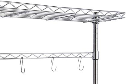Imagem de Bakers Rack Amazon Basics, cozinha de 3 camadas, madeira/cromada
