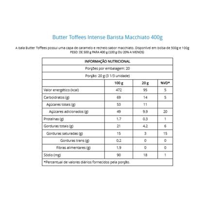 Imagem de Bala De Caramelo Butter Toffees Intense Barista Macchiato - Arcor 500g