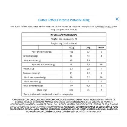 Imagem de Bala De Caramelo Intense Pistache Butter Toffees - Arcor 400g