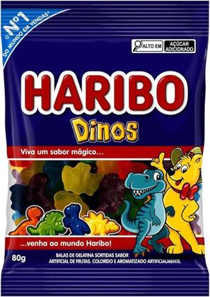 Imagem de Bala De Gelatina Sortidas Frutas Dinos Haribo Pacote 80G